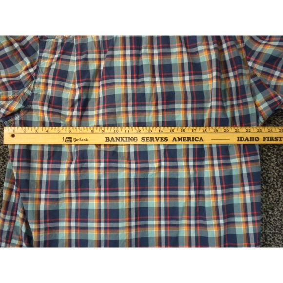 Duluth Shirt Mens XL Blue Plaid Relaxed Fit‎ Untucked BBQ Short Sleeve 38922 Dad - Picture 11 of 13